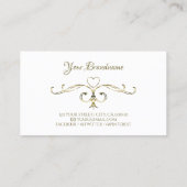 Luxury Gold  hoeken op gewone witte Initialen Visitekaartje (Achterkant)