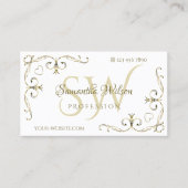 Luxury Gold  hoeken op gewone witte Initialen Visitekaartje (Voorkant)