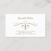 Luxury Gold  hoeken op Plain White Elegant Visitekaartje (Achterkant)