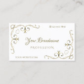 Luxury Gold  hoeken op Plain White Elegant Visitekaartje (Voorkant)