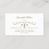 Luxury Gold  hoeken Plain White met Logo Visitekaartje (Achterkant)