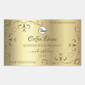 Luxury Gold  hoeken — Productlabels en Logo Rechthoekige Sticker (Voorkant)