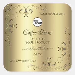Luxury Gold hoeken — Productlabels en Logo Vierkante Sticker