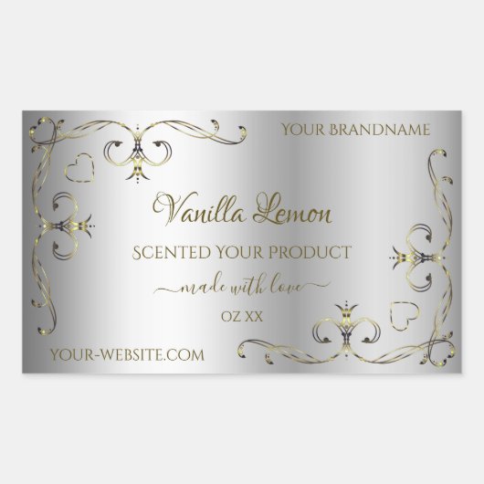 Luxury Gold hoeken Silver Product Labels (Voorkant)
