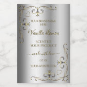 Luxury Gold  hoeken Silver Product Labels Voedselcontainer Etiket (Enkel label)