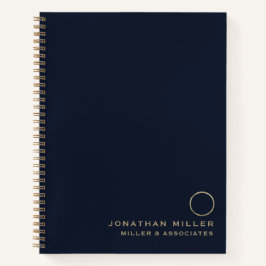 Luxury Gold Initiaal Logo Blue Notitieboek