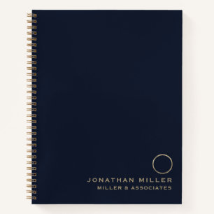Luxury Gold Initiaal Logo Blue Notitieboek