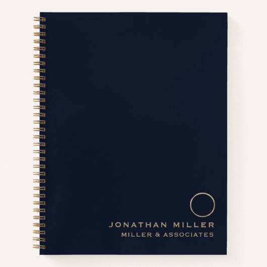 Luxury Gold Initiaal Logo Blue Notitieboek (Voorkant)