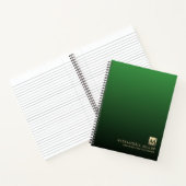 Luxury Gold Initiaal Logo Emerald Green Notitieboek (Binnen)
