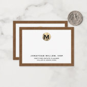 Luxury Gold Initiaal Logo Notitiekaartje (Voorkant / Achterkant in situ)