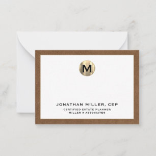Luxury Gold Initiaal Logo Notitiekaartje