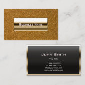Luxury Gold Label Glitter Background Visitekaartje (Voorkant / Achterkant)