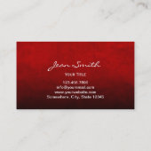 Luxury Gold Label Velvet Red Visitekaartje (Achterkant)