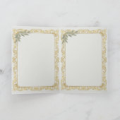 Luxury Gold Leaf & Pine Elegant New Year Folded Gr Kaart (Binnen)