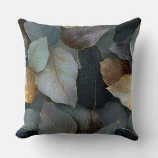 Luxury Gold Leaf Throw Pillow Kussen