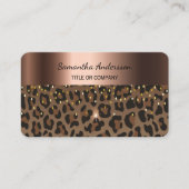 Luxury Gold Leopard Print QR Code Visitekaartje (Voorkant)