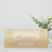 Luxury Gold Leopard Print Salon Cadeaubonnen (Staand voorkant)
