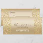 Luxury Gold Leopard Print Salon Cadeaubonnen (Voorkant / Achterkant)