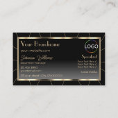 Luxury Gold Lijst Donkere gradiënt Moderne met Log Visitekaartje (Achterkant)