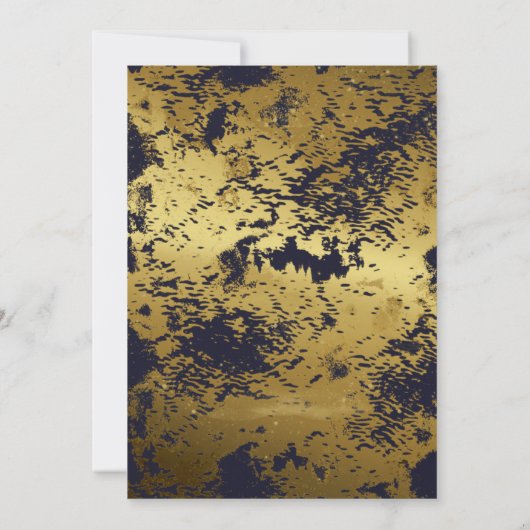 Luxury Gold Lijst en gouden Folie bruiloft Kaart (Achterkant)