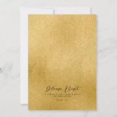 Luxury Gold Lijst florale & Golden texture Wedding Kaart (Achterkant)