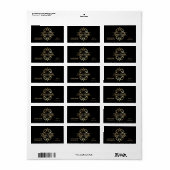 Luxury Gold Lijst-gecentreerd kaarsenlabel Etiket (Full Sheet)