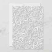 Luxury Gold Lijst & Texture Nordic Flower Wedding Kaart (Achterkant)