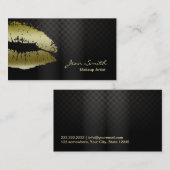 Luxury Gold Lips Makeup Artist Visitekaartje (Voorkant / Achterkant)