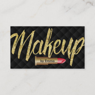 Luxury Gold Lipstick Modern Makeup Artist Visitekaartje