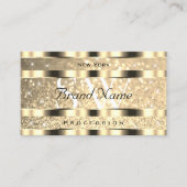 Luxury Gold Luminous Glitter Stars Monogram Golden Visitekaartje (Voorkant)