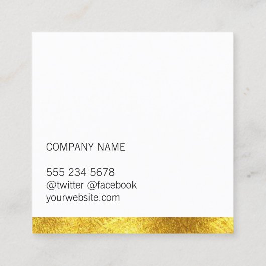 Luxury Gold | Mannequin | Mode Designer Vierkante Visitekaartje (Achterkant)