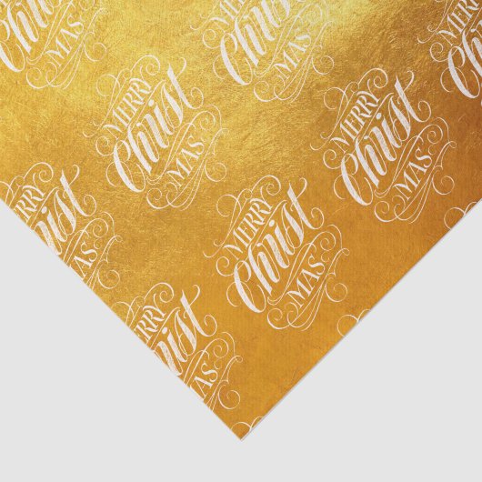 Luxury Gold Merry-kerst-religieus script Tissuepapier (Detail)