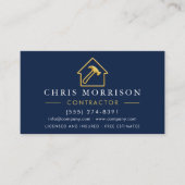 Luxury Gold Metal Contractor QR Code Visitekaartje (Voorkant)