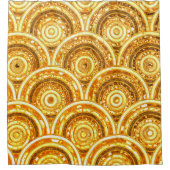 Luxury Gold Metal Folie Glitter Stippen Circuit Douchegordijn (Voorkant)