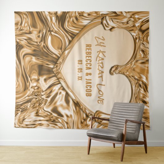 Luxury Gold Metal Heart Backdrop Wandkleed (In Situ (horizontaal))