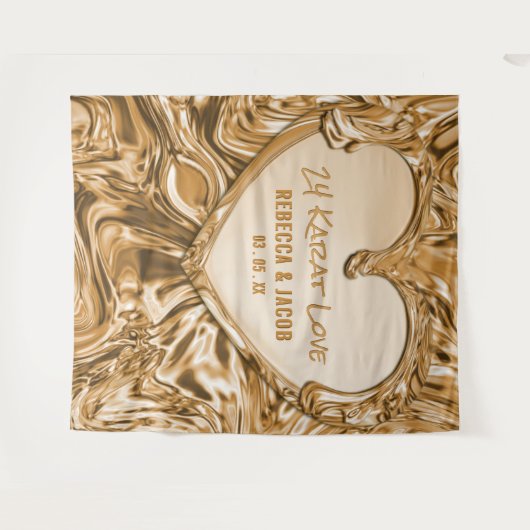 Luxury Gold Metal Heart Backdrop Wandkleed (Voorkant (horizontaal))