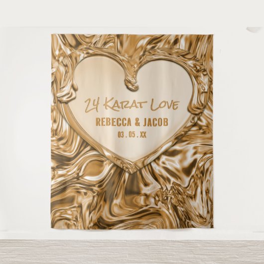 Luxury Gold Metal Heart Backdrop Wandkleed (Voorkant)