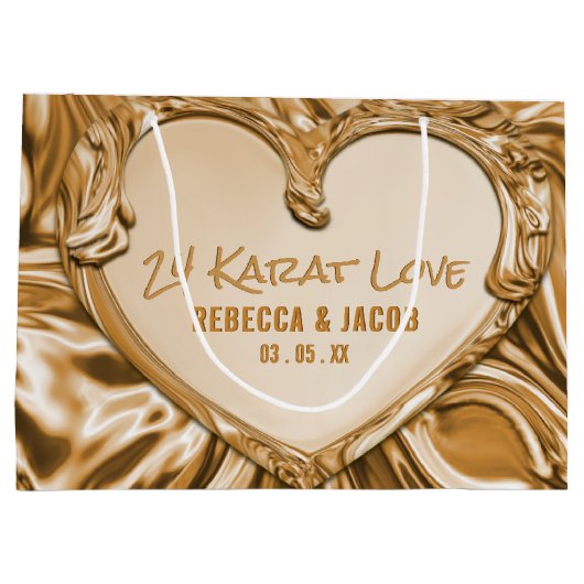 Luxury Gold Metal Heart Groot Cadeauzakje (Achterkant)
