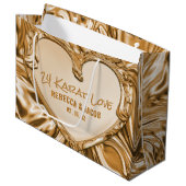 Luxury Gold Metal Heart Groot Cadeauzakje (Voorkant Gekanteld)