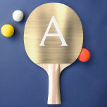 Luxury Gold Metallic Folie Monogram Naam Initiaal Tafeltennisbatje<br><div class="desc">Luxury Gold Faux Metallic Folie Elegant Monogram Ping Pong Paddle. Deze monogrammed Ping Pong Paddle kan worden aangepast om uw initiaal en voornaam te omvatten en maakt een groot meisje verjaardag of een huwelijksbacheloretparty gift.</div>