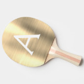 Luxury Gold Metallic Folie Monogram Naam Initiaal Tafeltennisbatje (Zijkant)