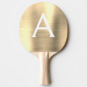 Luxury Gold Metallic Folie Monogram Naam Initiaal Tafeltennisbatje (Voorkant)