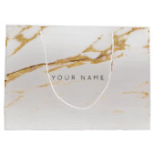 Luxury Gold Metallic Gift Gray Silver Foxier Large Cadeautasje (Achterkant)