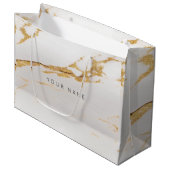 Luxury Gold Metallic Gift Gray Silver Foxier Large Cadeautasje (Voorkant Gekanteld)