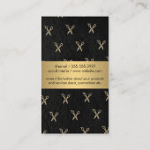 Luxury Gold Metallic Salon Shears Visitekaartje (Achterkant)
