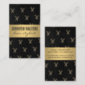 Luxury Gold Metallic Salon Shears Visitekaartje (Voorkant / Achterkant)