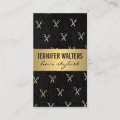Luxury Gold Metallic Salon Shears Visitekaartje (Voorkant)