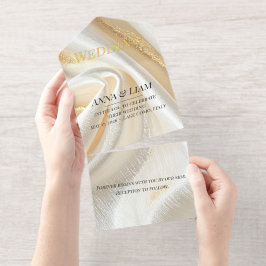 Luxury Gold Minimalist Invitation All In One Uitnodiging