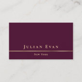 Luxury Gold Minimalistic Burgundy Wine Classy Visitekaartje (Voorkant)
