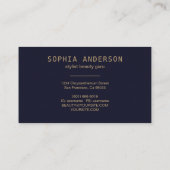 Luxury Gold Modern Marble Black & Signature Script Visitekaartje (Achterkant)